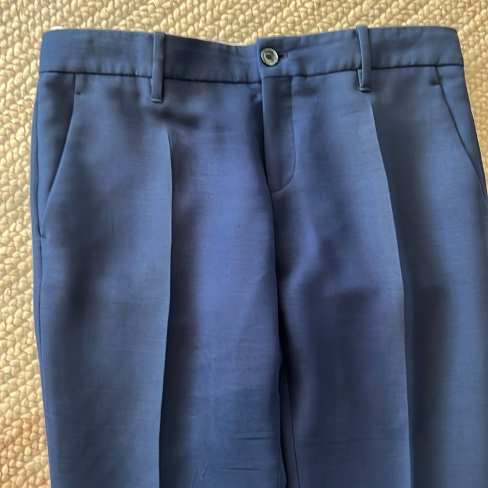 Gucci Luxe Womens Blue Silk/Wool Pant Trouser Sz 42 - Picture 3 of 12